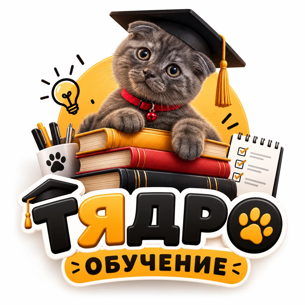 Логотип ТЯДРО Обучение: Джафар в академической шапочке